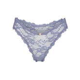 STRETCH LACE DIPPED THONG | SLATE FLAT ON A WHITE BACKGROUND | FLT