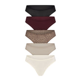 FITS EVERYBODY THONG 5-PACK | DESERT LEOPARD MULTI & LAYS FLAT ON A WHITE BACKGROUND | FLT