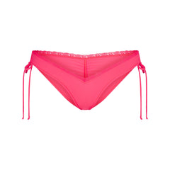 FITS EVERYBODY LACE MICRO TANGA | ULTRA PINK FLAT ON A WHITE BACKGROUND | FLT