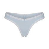 LIGHTWEIGHT COTTON LACE THONG | AIRSPACE FLAT ON A WHITE BACKGROUND | FLT