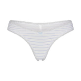 LIGHTWEIGHT COTTON LACE THONG | AIRSPACE LAGUNA STRIPE FLAT ON A WHITE BACKGROUND | FLT