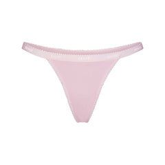 LIGHTWEIGHT COTTON LOGO PICOT THONG | PEONY FLAT ON A WHITE BACKGROUND | FLT