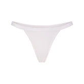 LIGHTWEIGHT COTTON LOGO PICOT THONG | SNOW FLAT ON A WHITE BACKGROUND | FLT