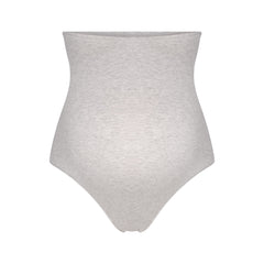 COTTON JERSEY MATERNITY HIGH-WAISTED THONG | LIGHT HEATHER GREY FLAT ON A WHITE BACKGROUND | FLT