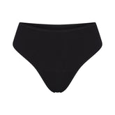 PERIOD PANTIES THONG | OBSIDIAN FLAT ON A WHITE BACKGROUND | FLT