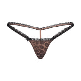 FITS EVERYBODY LACE MICRO THONG | UMBER LEOPARD PRINT FLAT ON A WHITE BACKGROUND | FLT