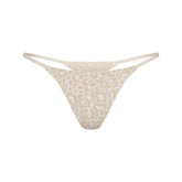 LIGHTWEIGHT COTTON STRING THONG | DELTA LEOPARD FLAT ON A WHITE BACKGROUND | FLT