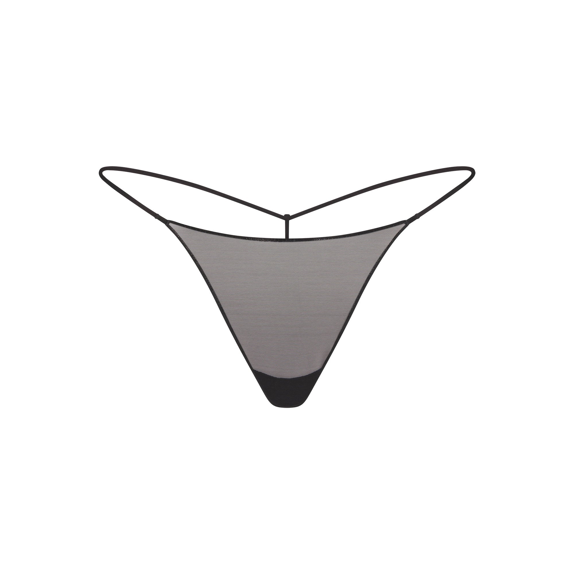 ULTRA FINE MESH STRING THONG | OBSIDIAN FLAT ON A WHITE BACKGROUND | FLT
