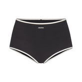 COTTON RIB BOY SHORT | SOOT CONTRAST FLAT ON A WHITE BACKGROUND | FLT
