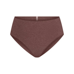 EVERYDAY COTTON BRIEF | COCOA HEATHER FLAT ON A WHITE BACKGROUND | FLT