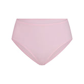 EVERYDAY COTTON HIGH-WAISTED BRIEF | PEONY FLAT ON A WHITE BACKGROUND | FLT