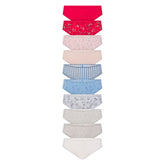 LIGHTWEIGHT COTTON RUCHED BACK HIPSTER 10-PACK | DAINTY FLORAL MULTI FLAT ON A WHITE BACKGROUND | FLT