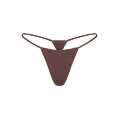 EVERYDAY COTTON STRING THONG | COCOA HEATHER FLAT ON A WHITE BACKGROUND | FLT