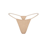 EVERYDAY COTTON STRING THONG | CLAY HEATHER FLAT ON A WHITE BACKGROUND | FLT