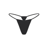 EVERYDAY COTTON STRING THONG | ONYX FLAT ON A WHITE BACKGROUND | FLT