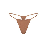 EVERYDAY COTTON STRING THONG | SIENNA HEATHER FLAT ON A WHITE BACKGROUND | FLT