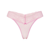 LIGHTWEIGHT COTTON WIDE LACE THONG | CHERRY BLOSSOM TONAL FLAT ON A WHITE BACKGROUND | FLT