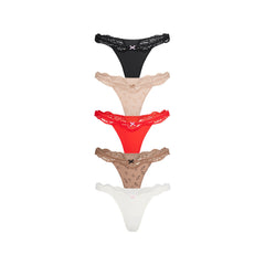FITS EVERYBODY LACE STRING THONG 5-PACK | SKETCHED HEARTS MULTI FLAT ON A WHITE BACKGROUND | FLT @ | FOCUS: 0.0, 1.0, 0.9