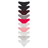 LIGHTWEIGHT COTTON THONG 10-PACK | MICRO DOT FLORAL MULTI & LAYS FLAT ON A WHITE BACKGROUND | FLT