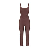 POWER MESH CATSUIT | COCOA FLAT ON A WHITE BACKGROUND | FLT