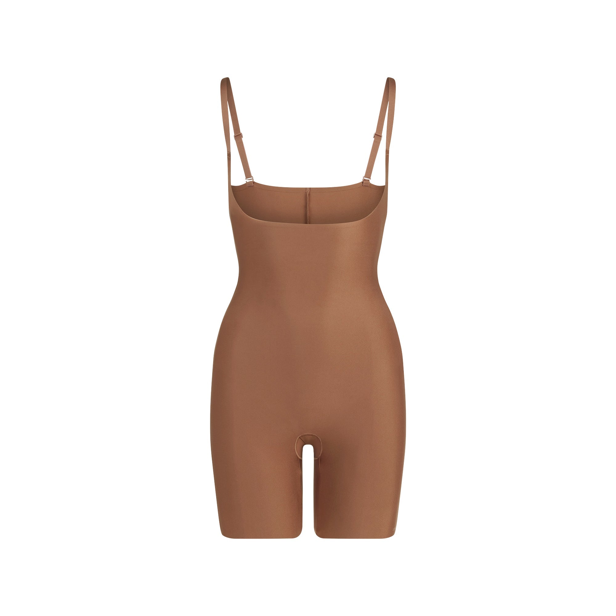 SKIMS BODY CORE SCULPT OPEN BUST MID THIGH BODYSUIT | JASPER FLAT ON A WHITE BACKGROUND | FLT