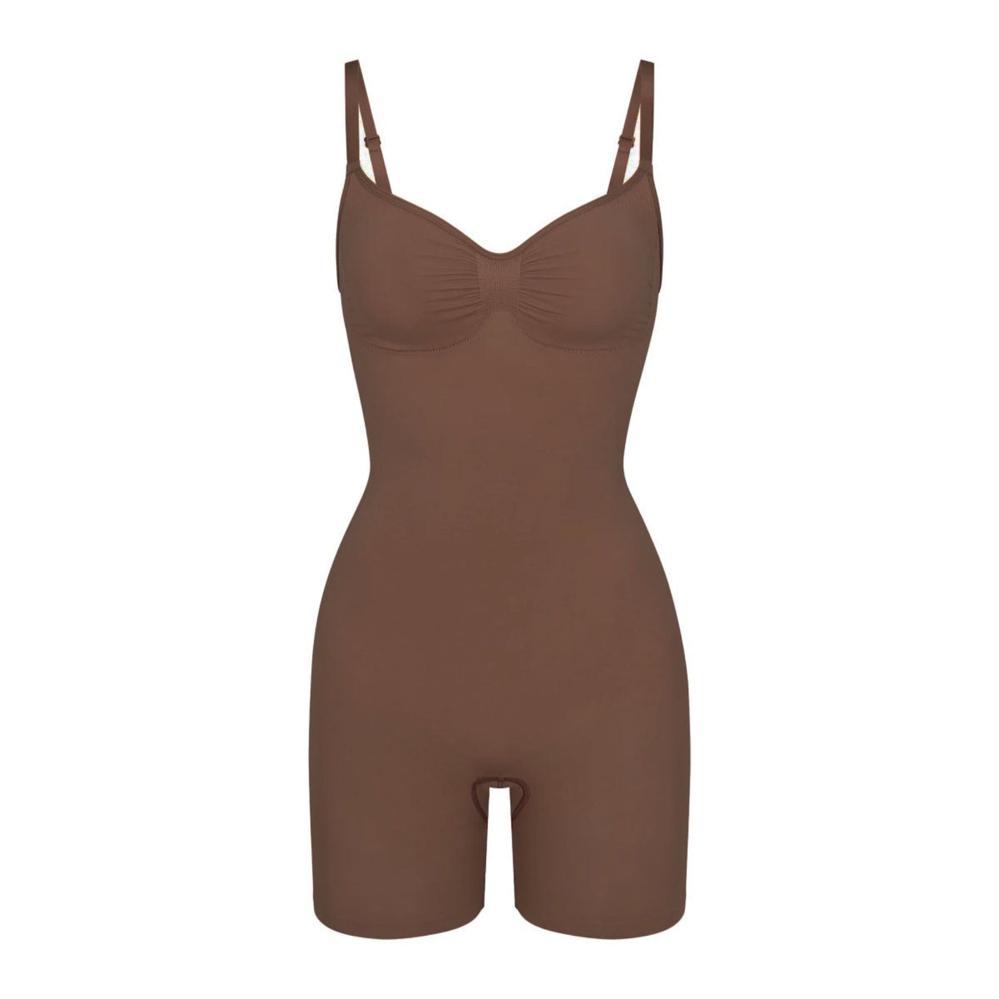 SEAMLESS SCULPT LOW BACK MID THIGH BODYSUIT | JASPER (SHAPEWEAR BODYSUITS) LAYS FLAT ON A WHITE BACKGROUND | FLT
