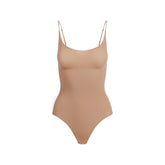 SHEER SEAMLESS THONG BODYSUIT | SIENNA FLAT ON A WHITE BACKGROUND | FLT