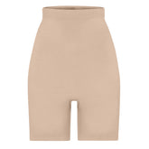 SEAMLESS SCULPT HIGH-WAISTED ABOVE THE KNEE SHORT | MICA (SHAPEWEAR SHORTS, SHAPEWEAR) LAYS FLAT ON A WHITE BACKGROUND | FLT