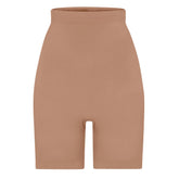 SEAMLESS SCULPT HIGH-WAISTED ABOVE THE KNEE SHORT | SIENNA (SHAPEWEAR SHORTS, SHAPEWEAR) LAYS FLAT ON A WHITE BACKGROUND | FLT