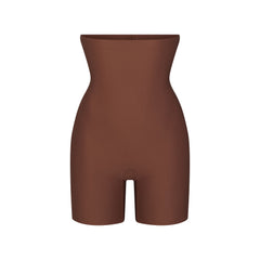 SKIMS BODY CORE SCULPT HIGH-WAISTED SHORT | JASPER (SHAPEWEAR SHORTS) FLAT ON A WHITE BACKGROUND | FLT