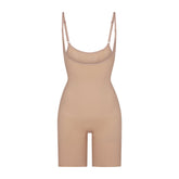 BUTT ENHANCING OPEN BUST BODYSUIT | CLAY (SHAPEWEAR BODYSUITS) LAYS FLAT ON A WHITE BACKGROUND | FLT