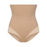 POWER MESH SHAPEWEAR CORE SCULPT HIGH-WAISTED BRIEF | CLAY FLAT ON A WHITE BACKGROUND | FLT