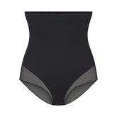 POWER MESH SHAPEWEAR CORE SCULPT HIGH-WAISTED BRIEF | ONYX FLAT ON A WHITE BACKGROUND | FLT