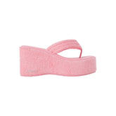 TERRY PLATFORM SANDAL | MELON & LAYS FLAT ON A WHITE BACKGROUND | FLT