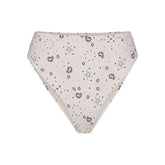 SIGNATURE SWIM HIGH-WAISTED BIKINI BOTTOM | ECRU BANDANA PRINT FLAT ON A WHITE BACKGROUND | FLT