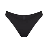 SIGNATURE SWIM TANGA BIKINI BOTTOM | ONYX FLAT ON A WHITE BACKGROUND | FLT