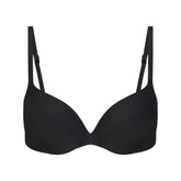 SIGNATURE SWIM ULTIMATE PUSH-UP TIE BACK BIKINI TOP | ONYX FLAT ON A WHITE BACKGROUND | FLT