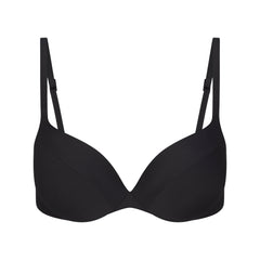 SIGNATURE SWIM ULTIMATE PUSH-UP TIE BACK BIKINI TOP | ONYX FLAT ON A WHITE BACKGROUND | FLT