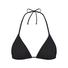 SIGNATURE SWIM TRIANGLE BIKINI TOP | ONYX FLAT ON A WHITE BACKGROUND | FLT