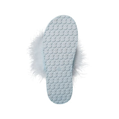 FAUX FEATHER SLIPPER | BABY BLUE ADDITIONAL FABRIC DETAILS