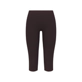 NikeSKIMS STUDIO STRETCH 17" CAPRI LEGGING | DARK ROAST | DRIFTWOOD FLAT ON A WHITE BACKGROUND | FLT