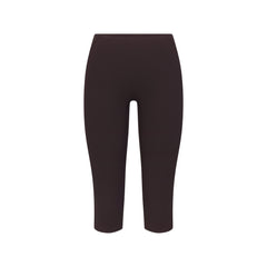 NikeSKIMS STUDIO STRETCH 17" CAPRI LEGGING | DARK ROAST | DRIFTWOOD FLAT ON A WHITE BACKGROUND | FLT