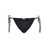 ICONIC SWIM HARDWARE TIE SIDE BIKINI BOTTOM | OBSIDIAN FLAT ON A WHITE BACKGROUND | FLT