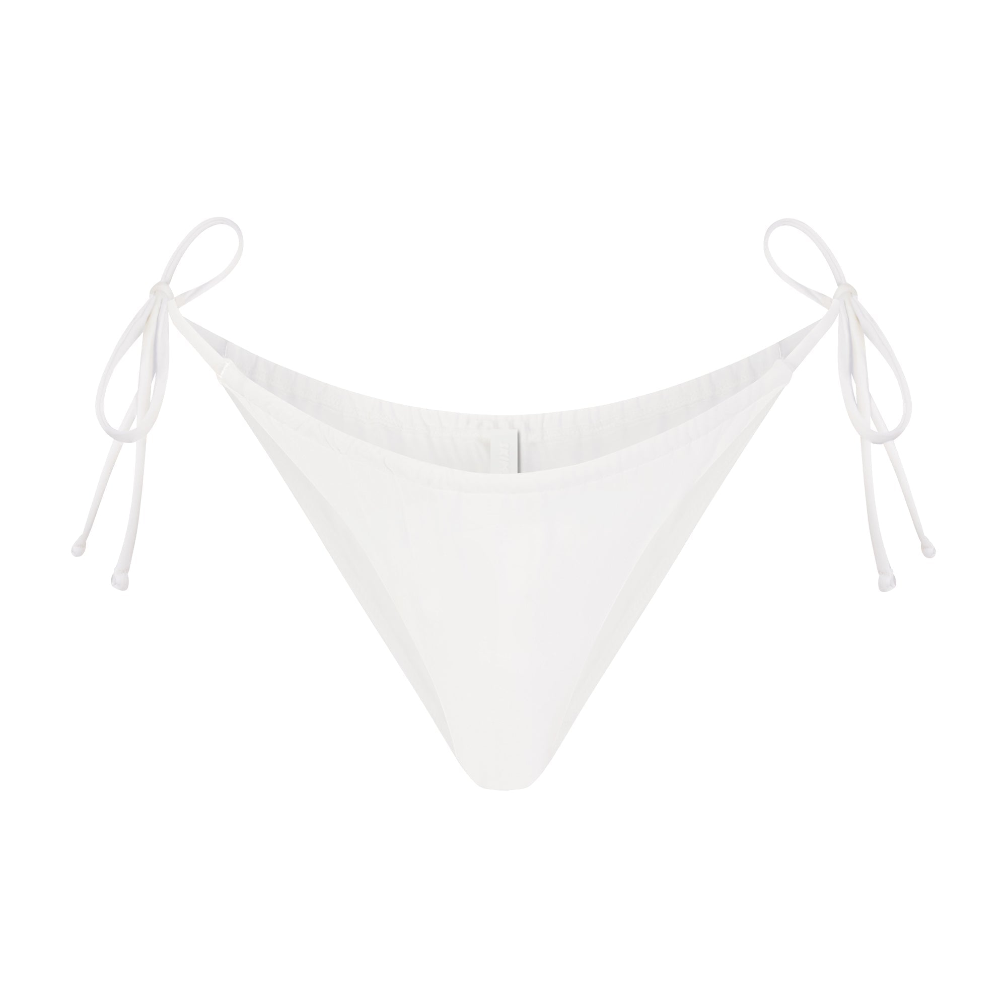 SIGNATURE SWIM TIE SIDE BIKINI BOTTOM | SNOW FLAT ON A WHITE BACKGROUND | FLT