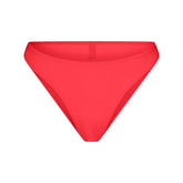 ICONIC SWIM HIGH LEG BIKINI BOTTOM | CARMINE FLAT ON A WHITE BACKGROUND | FLT