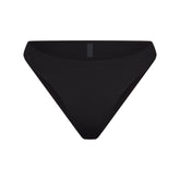 ICONIC SWIM HIGH LEG BIKINI BOTTOM | OBSIDIAN FLAT ON A WHITE BACKGROUND | FLT