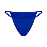 ICONIC SWIM STRING BIKINI BOTTOM | COBALT FLAT ON A WHITE BACKGROUND | FLT
