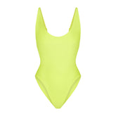 SIGNATURE SWIM SCOOP NECK ONE PIECE | SPHENE LAYS FLAT ON A WHITE BACKGROUND | FLT