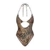 ICONIC SWIM HARDWARE ONE PIECE | CHEETAH SKIN PRINT FLAT ON A WHITE BACKGROUND | FLT