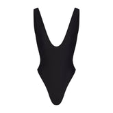 ICONIC SWIM SQUARE NECK ONE PIECE | OBSIDIAN FLAT ON A WHITE BACKGROUND | FLT